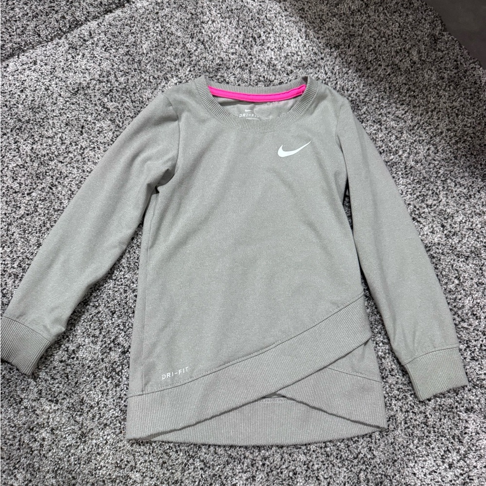Nike Heather Gray Dri-Fit Long Sleeve Shirt